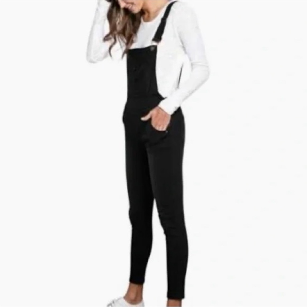 WISHLIST JEANS BLACK DENIM OVERALLS 16.5” PTP